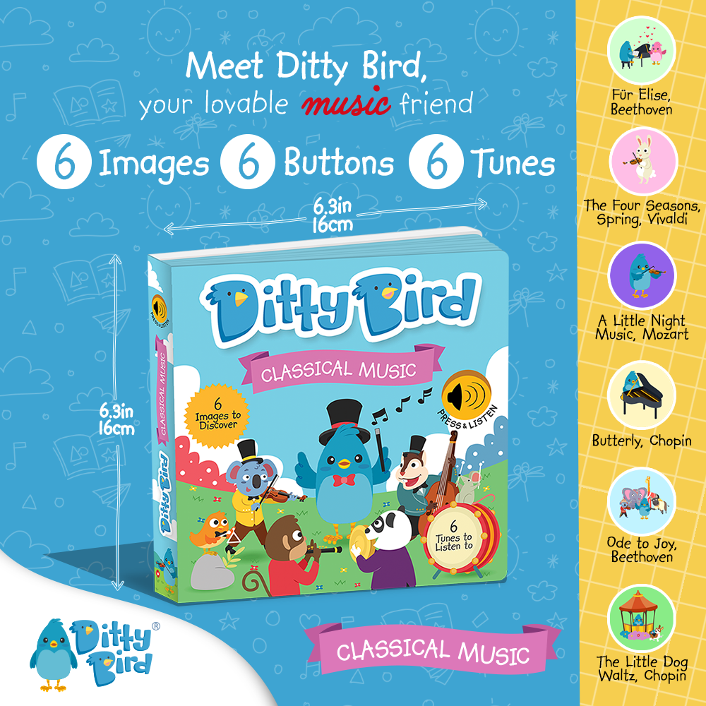 Ditty Bird Baby Sound Book: Classical Music Mozart-Beethoven