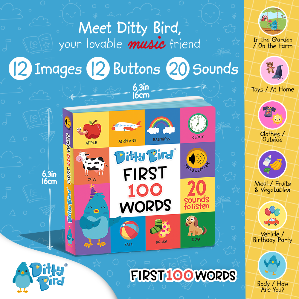 First 100 Words | Ditty Bird Baby book-Award Family Choice