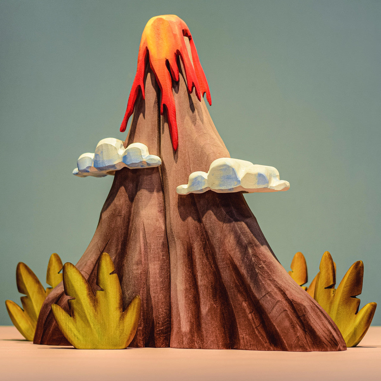 Volcano, Lava and Clouds