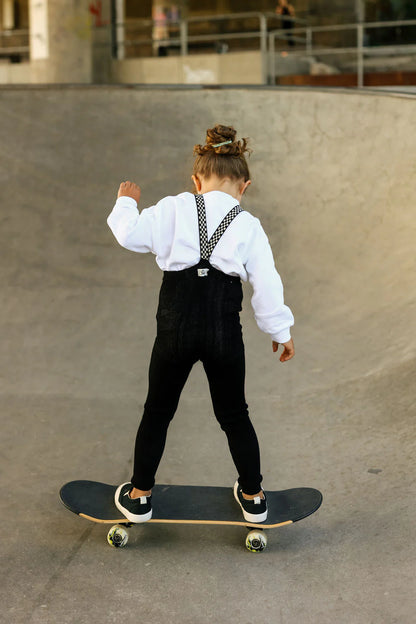 Silly Silas Classic Checked Footless - Black Checked