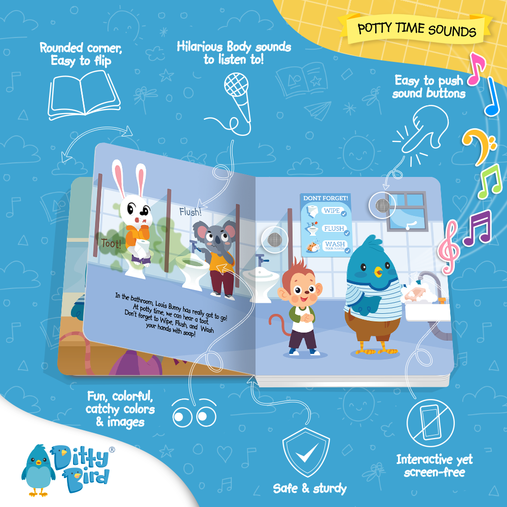NEW | Potty Time Sounds | Ditty Bird Baby Sound Book