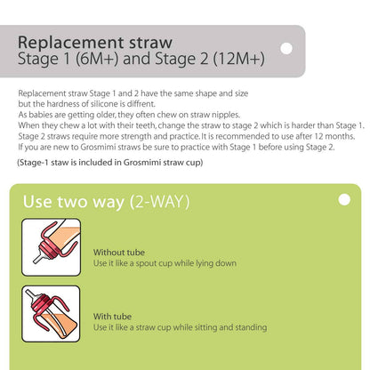 Grosmimi Replacement Straw Kit Stage 2 (12M+)